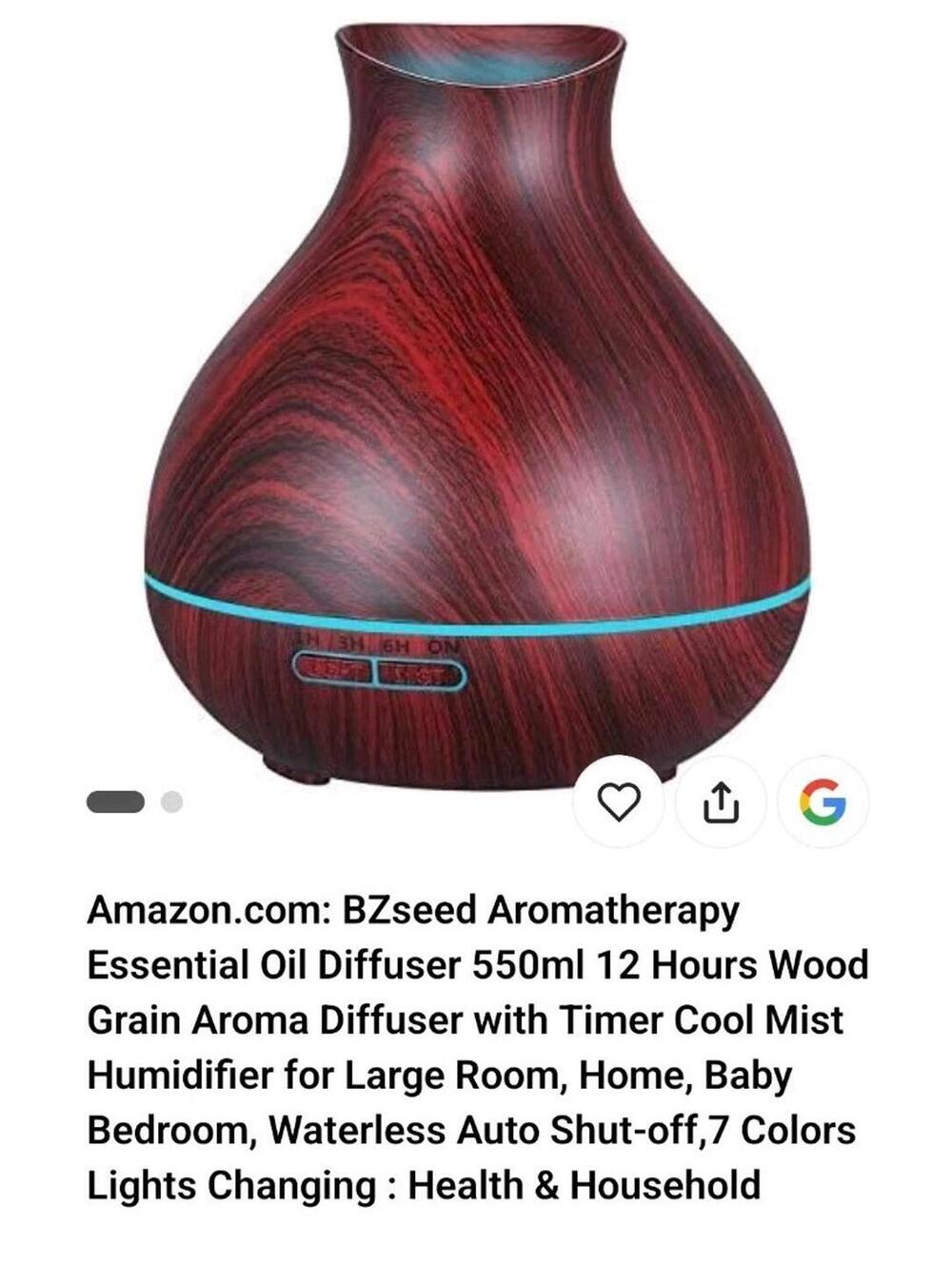 BZseed Aromatherapy Essential Oil Diffuser, 550ml Ultrasonic Fragra... Fast Ship